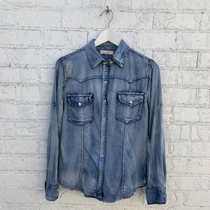 Altar’d State Western Denim top sz S
